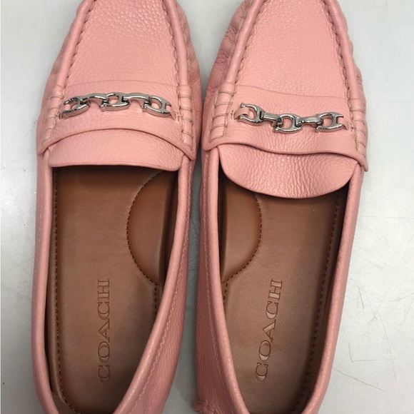 Coach Light Pink Pebbled Leather Crosby Driver Loafers Size 8D - Picture 2 of 8